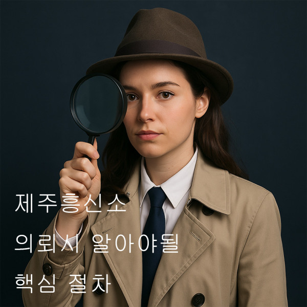 돋보기를 들고 탐문 중인 여성 탐정의 프로필 사진