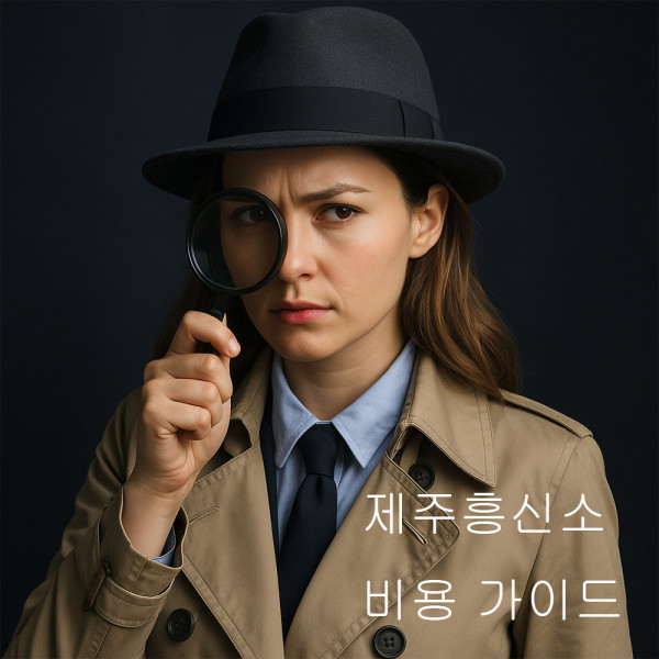 돋보기를 들고 집중한 표정으로 조사 중인 여성 탐정의 프로필 사진